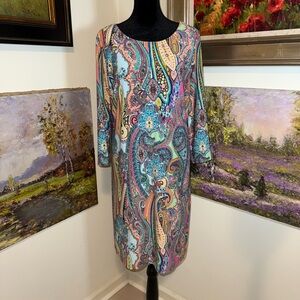 Tommy Hilfiger Multicolor Paisley Long Sleeve Dress